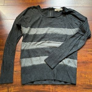 Sparkle Stripe Zipper Back Sweater